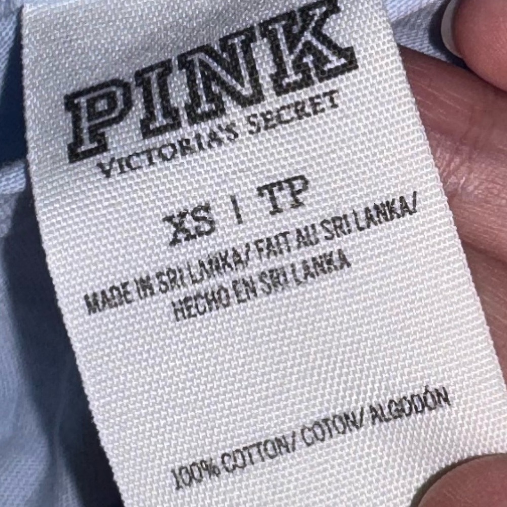 Victorias secret pink long sleeve shirt top blue - Picture 3 of 3